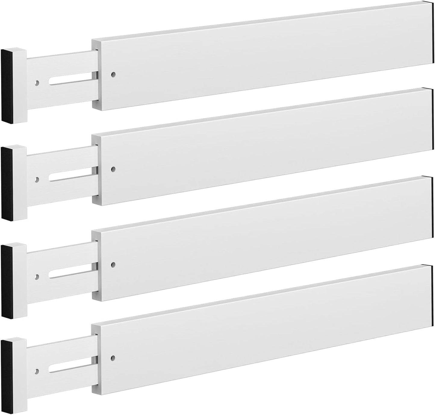 4 PCS Drawer Divider, 17"-22" Adjustable Bamboo Drawer Dividers Organizers, Expandable Separators for Kitchen, Clothes, Dressers, Home, Office