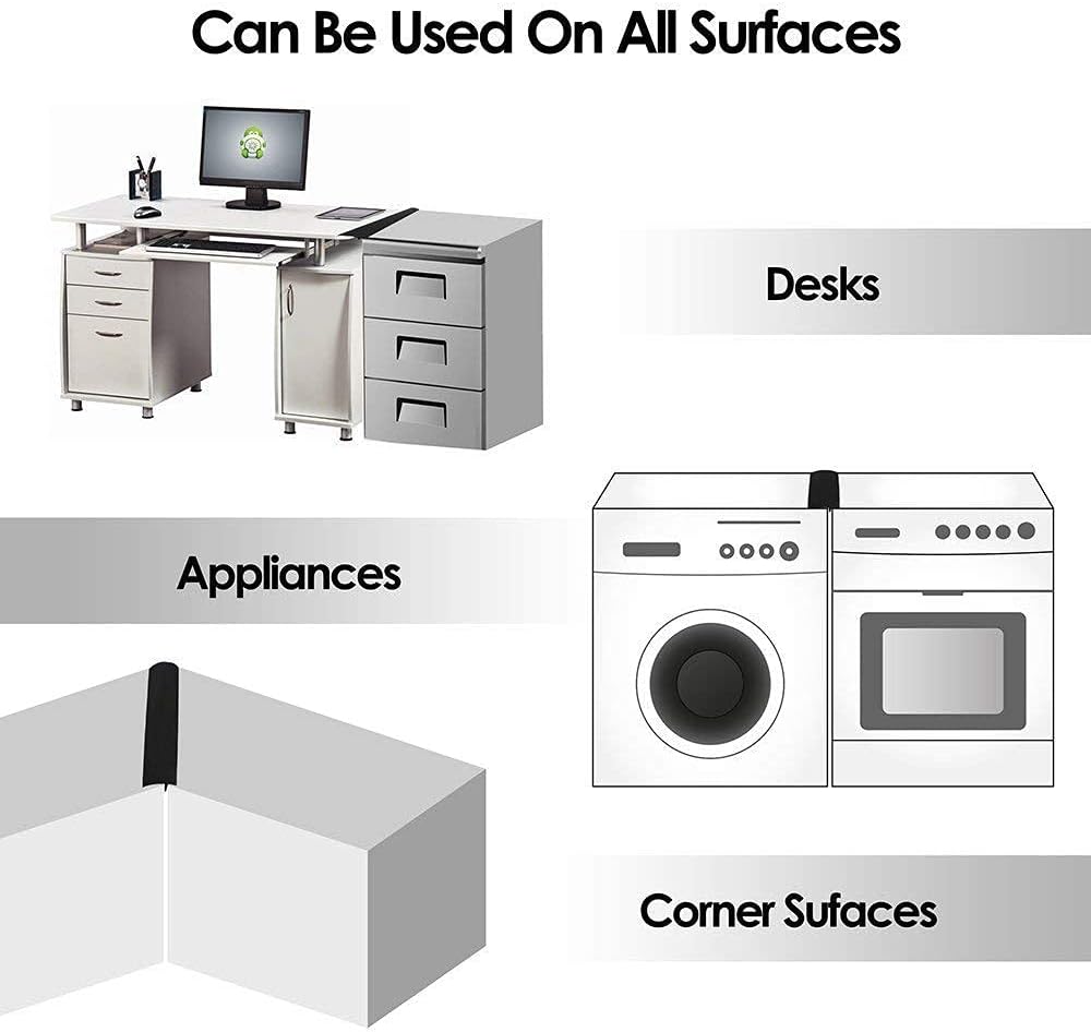 Silicone Kitchen Stove Gap Covers, Kitchen Counter Gap Anti-Slip Non-Tacky Filler Seals Spills Between Counter, Stovetop, Oven, Washer, Heat-Resistant，Set of 2 (21 Inches, Black) by liboyixi