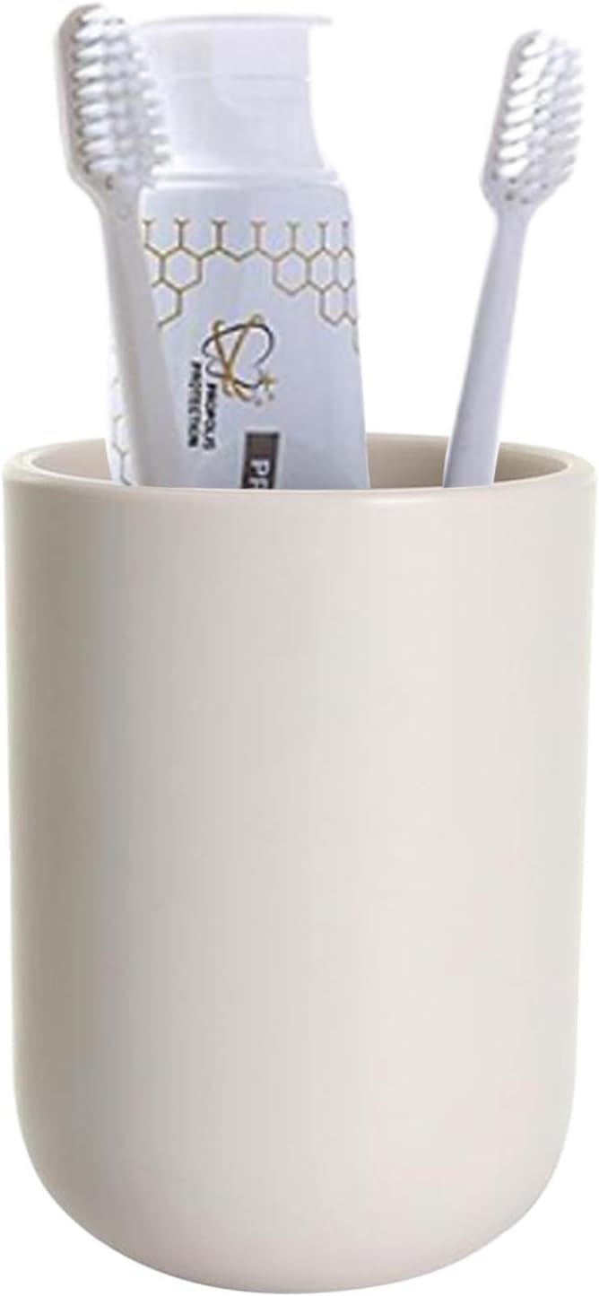 Toothbrush Cup, Bathroom Cup, Toothbrush Holder, Bathroom Tumbler, Plastic, 350ml (White)