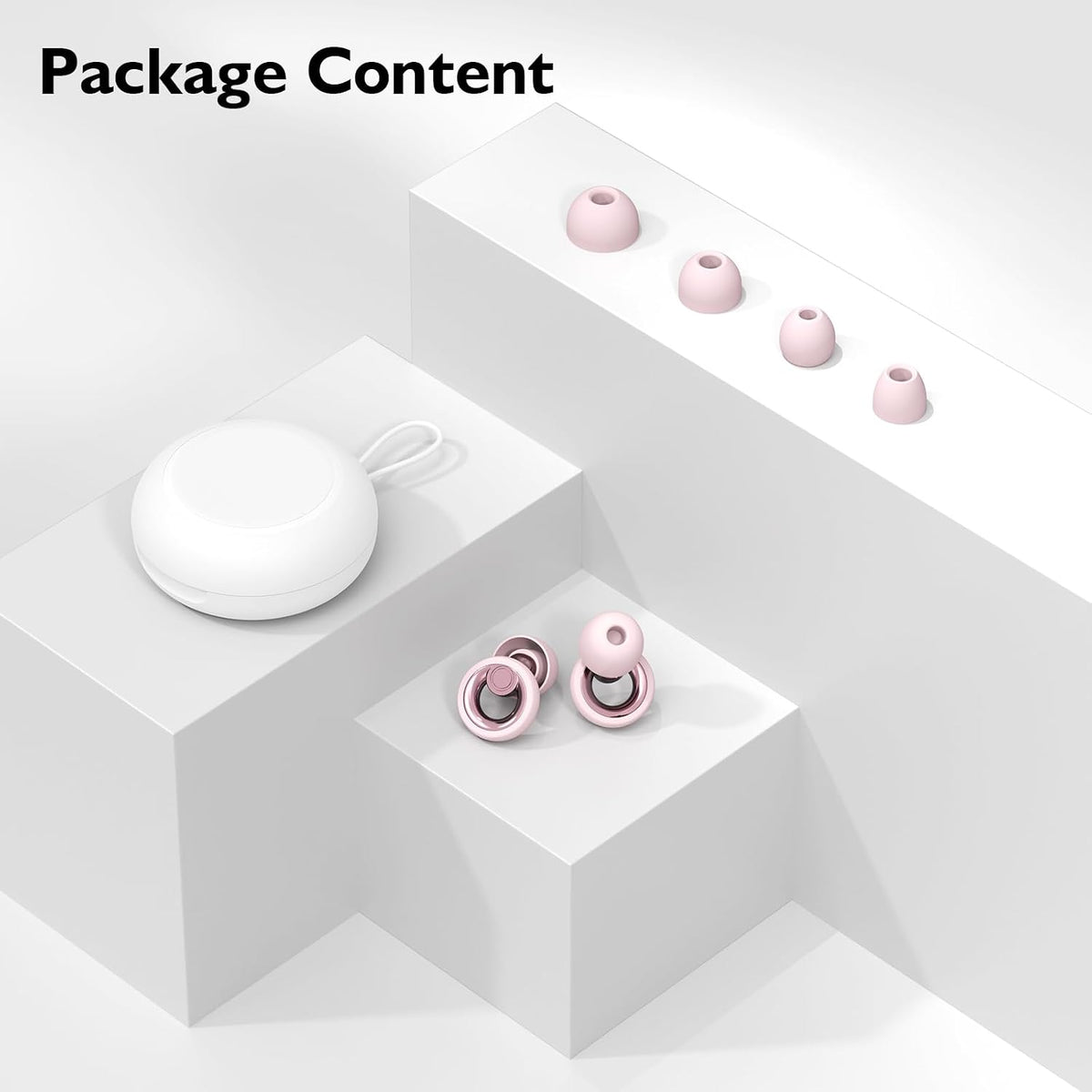 Ear Plugs for Sleeping Noise Cancelling - Reusable Silicone Earplugs for Concert, Motorcycle, Sports and Festivals, 30dB Noise Reduction, Washable Hearing Protection - Pink