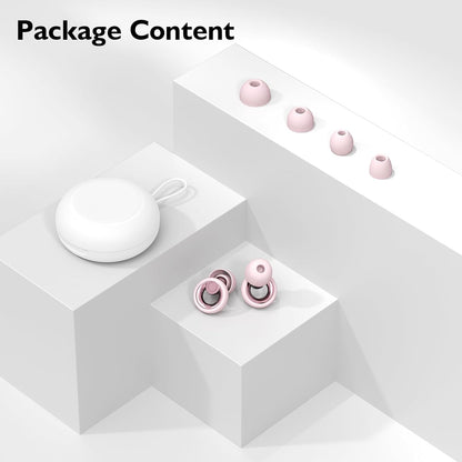 Ear Plugs for Sleeping Noise Cancelling - Reusable Silicone Earplugs for Concert, Motorcycle, Sports and Festivals, 30dB Noise Reduction, Washable Hearing Protection - Pink