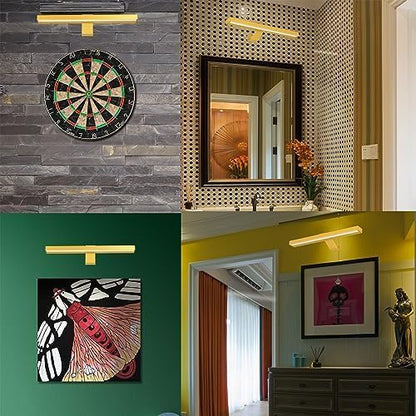 MIOBLUE Rechargeable Picture Lights with Remote,Full Metal Painting Light Display LED Battery Lamp with 3 Lighting Modes, Dimmable Dartboard Light with Timer for Frame Portrait Art