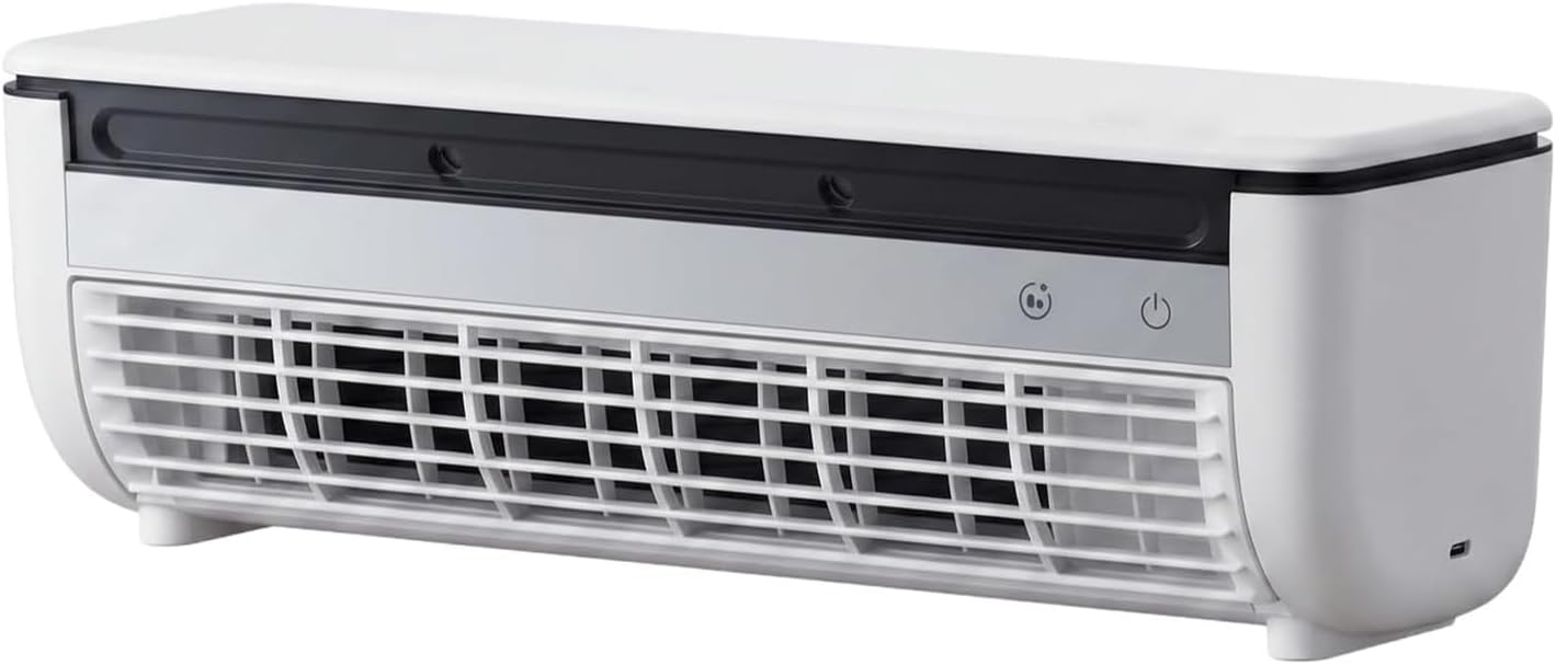 Portable Wireless Wall Air Conditioner Fan, Table & Wall Mounted Cooling Mist Fan with 3 Modes, Semiconductor Rechargeable AC Fan with Remote for Kitchen Office Indoor
