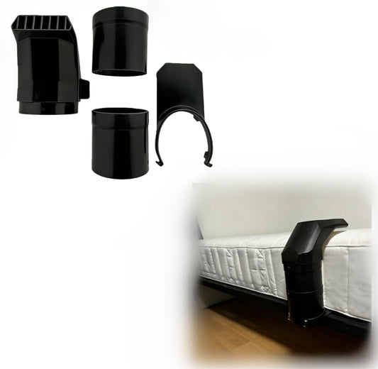 Bed Cooling Nozzle Adapter Kit for 4 Inch Duct Fan, Under Sheet Cooling System for Hot Sleepers, Bed Fan Attachment for Night Sweats, Quiet Airflow Cooling Solution for Sleep Comfort (Black)