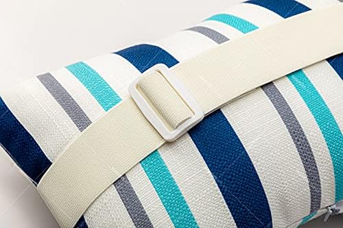Outdoor Neck Pillow for Recliner,Patio Chaise Lounge Waterproof Headrest Pillow with Adjustable Elastic Stripe,Small Pillows Attachment for Office Chair,Car Seat Head or Lumbar, Navy Blue 2Pack