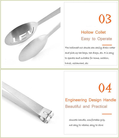 3pcs Tea Bag Clip, Round Lemon Slicer Clip, thickened Stainless Steel Tea Bag Tongs, Kitchen Tool Tea Bag Squeezer Holder Grip, Gold