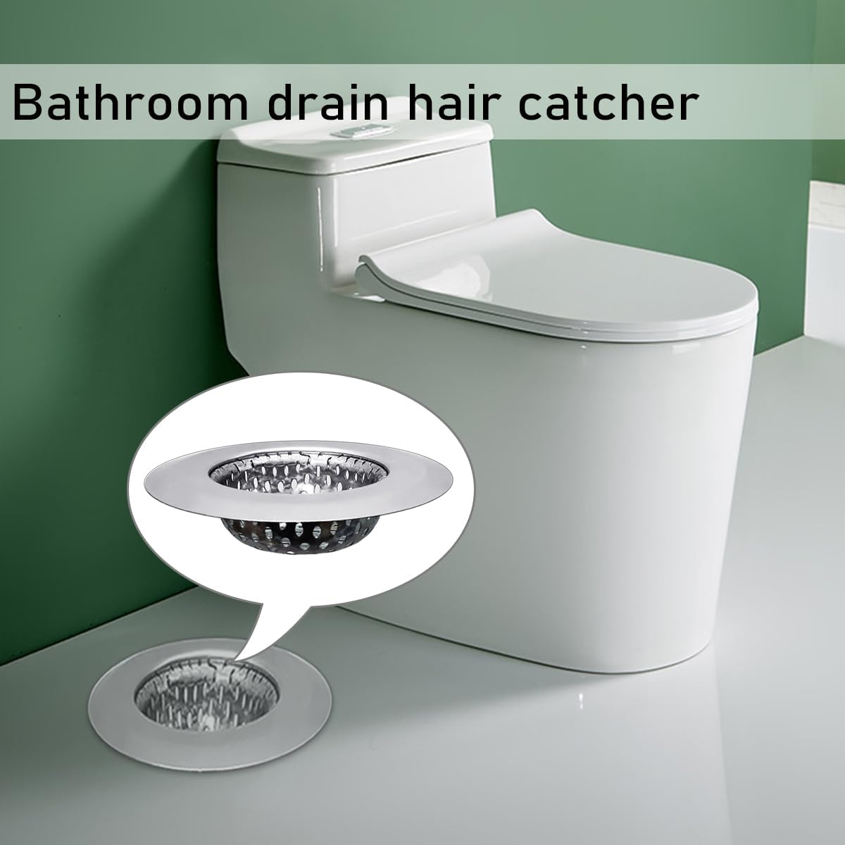 Huntonry Bathtub Drain Strainer - 2.79 Inch Hair Catcher, Stainless Steel Shower Drain Cover, Bathroom Sink Strainer Filter Basket, Tub Drain Strainer, Hair Stopper