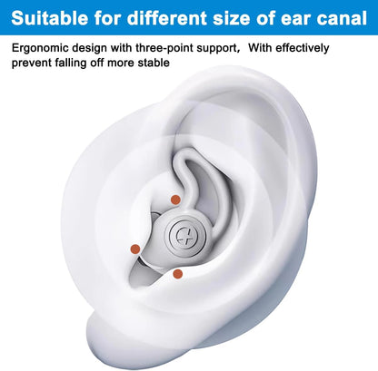 DLAND Ultra-Soft Silicone Sleep Earplugs (2 Pairs) - Reusable Noise Reducing Earbuds for Focus, Travel & Nighttime Comfort with Storage Case (Black + Gray)