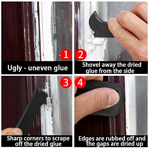 King&Charles Silicone Caulking Tool Kit, 3in1 Caulk&Grout Remover Tool | 4pc Glass Glue Angle Scraper Include, Sealant Finishing Tool for Bathroom, Kitchen, Floor, Window, Sink Joint
