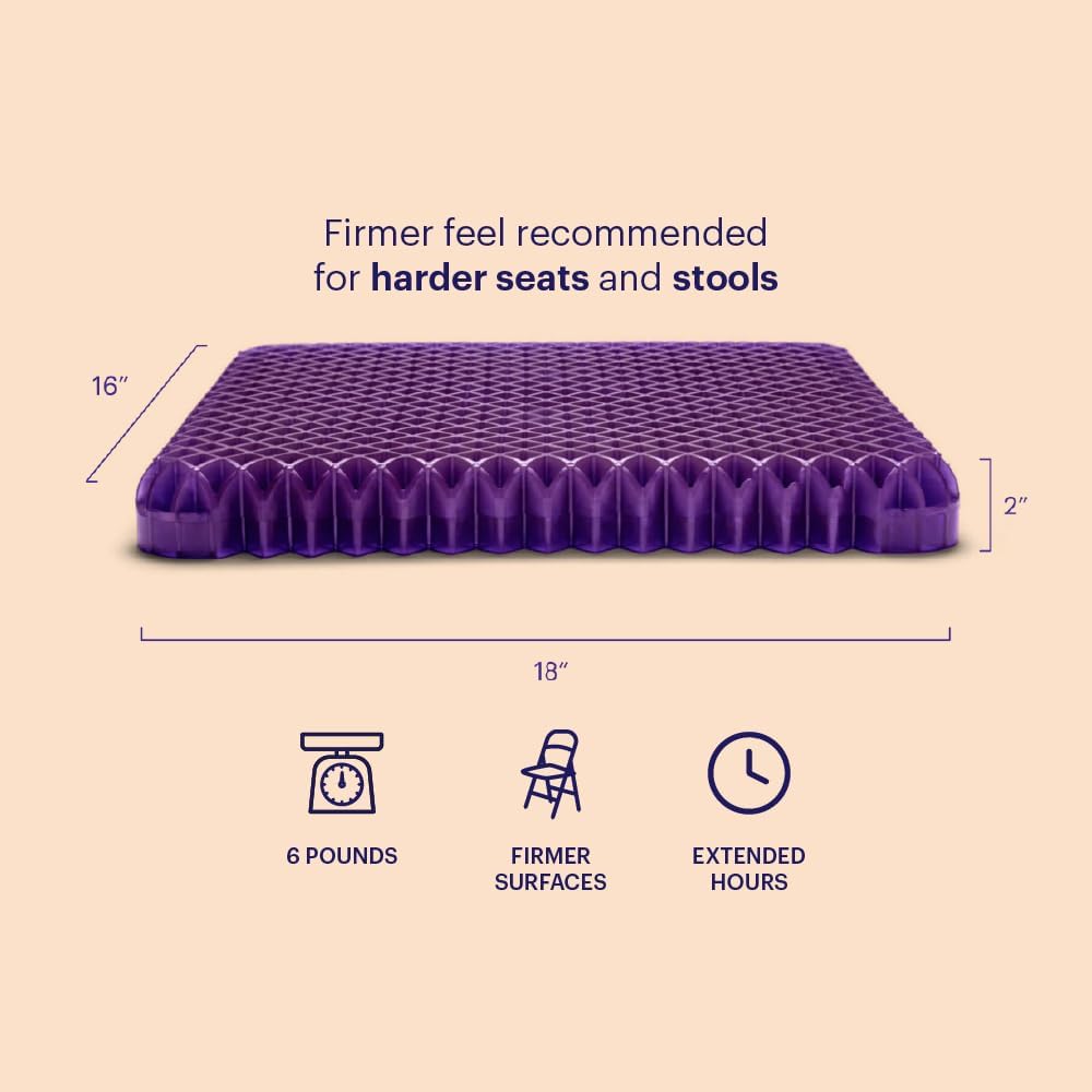 Purple Back Cushion, Lumbar Support Pillow for Office Chair, Car Seat