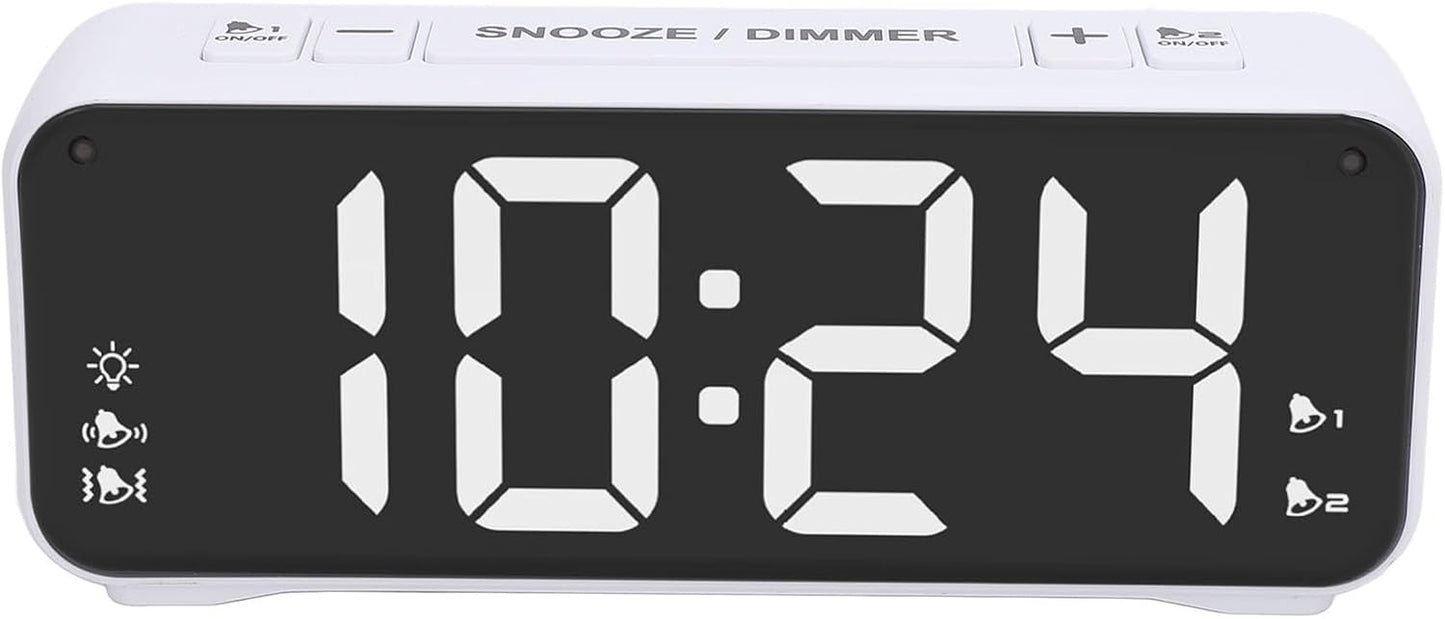 Extra Dual Alarm Clock with Bed Shaker LED Display Bed Shaking Alarm Clock Snooze Function for Heavy Sleepers