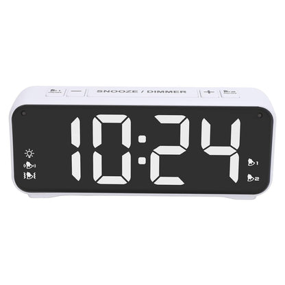 Dioche Extra Loud Dual Alarm Clock with Bed Shaker Powerful Vibrating Alarm Clock for Heavy Sleepers Large LED Display Adjustable Brightness Snooze Function ABS Material