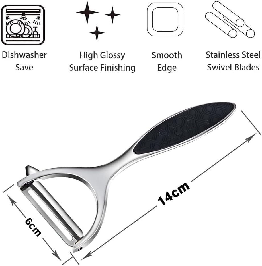 Vegetable Peeler, Stainless Steel Multi-function Potato Fruit Peeler Set, Y & I Shape Swivel Blades Kitchen Household Peeling Tools