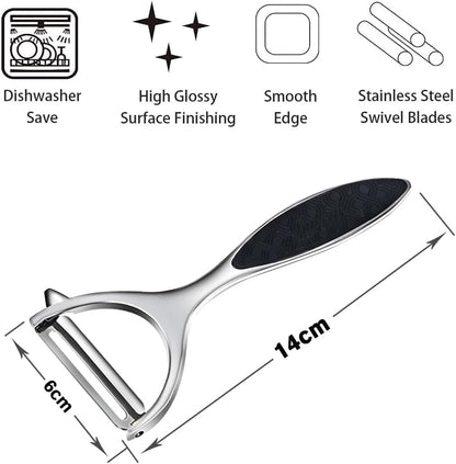 Vegetable Peeler, Stainless Steel Multi-function Potato Fruit Peeler Set, Y & I Shape Swivel Blades Kitchen Household Peeling Tools
