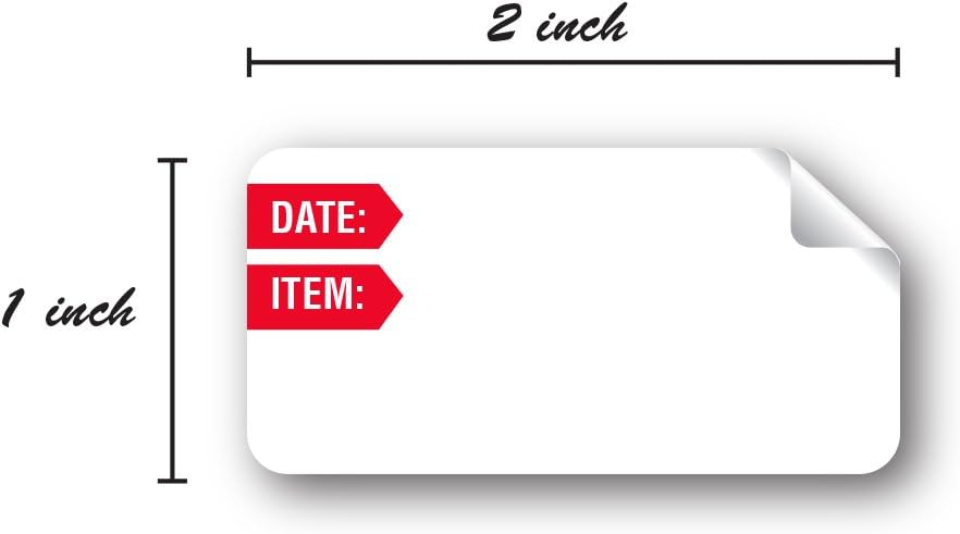 500 Dissolvable Food Prep Labels 1" x 2" Restaurant Quality Food Stickers/Meal Prep Leftovers Containers Organization/Made in The USA