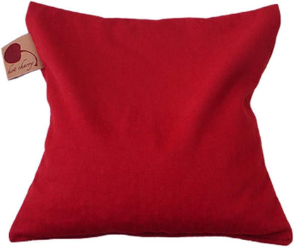 Square Red Ultra-Suede Microwavable Cherry Pit Pillow, Hot/Cold Compress | Sustainable Heating Pad, Moist Heat Muscle Joint Pain Relief