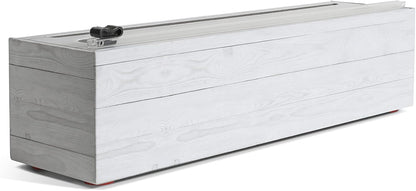 ChicWrap Shiplap Plastic Wrap Dispenser - Includes large 12"x750' roll | Large, Oversized Reusable Plastic Wrap Dispenser with Four Non-Slip Rubber Feet and Slide Cutter