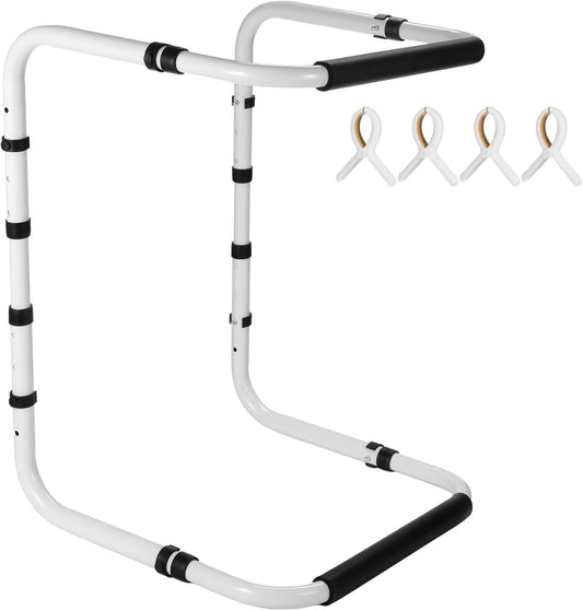 Blanket Lifter for Feet, Adjustable Bed Cradle Blanket Support Frame for Foot, Leg, Knee, Toe and Ankle Pressure Relief, Carbon Steel Bed Lift Aid for Post Surgery, Injury Recovery&Home Care, 4 Clips