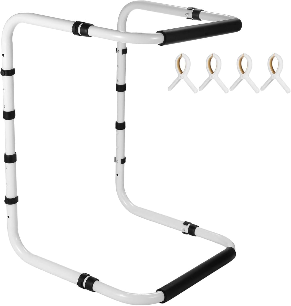 Blanket Lifter for Feet, Adjustable Bed Cradle Blanket Support Frame for Foot, Leg, Knee, Toe and Ankle Pressure Relief, Carbon Steel Bed Lift Aid for Post Surgery, Injury Recovery&Home Care, 4 Clips