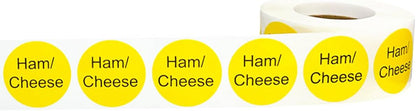 Yellow with Black Carnitas Circle Dot Adhesive Stickers, 1 Inch Round Labels, 500 Total Stickers