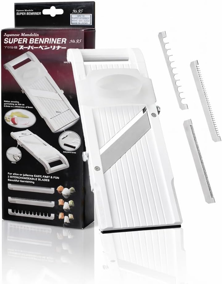 Benriner Mandoline Jumbo Slicer, Japanese Stainless Steel Blade, Beige