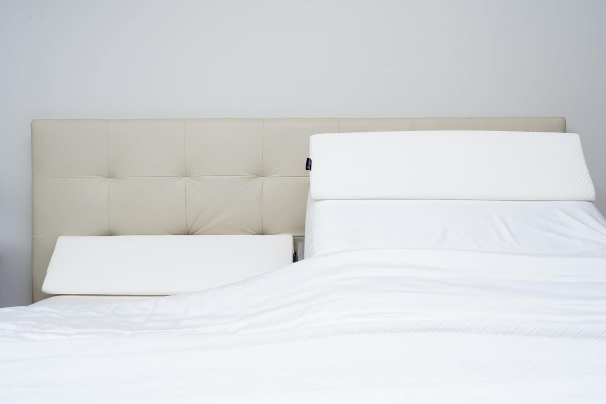 XetraDesign Bed Wedge Pillow for Headboard Gap Up to 7", Triangle Gap Filler for Bed, Mattress Wedge Gap Filler, Headboard Space Filler, Corner Pillow, White Queen 60"
