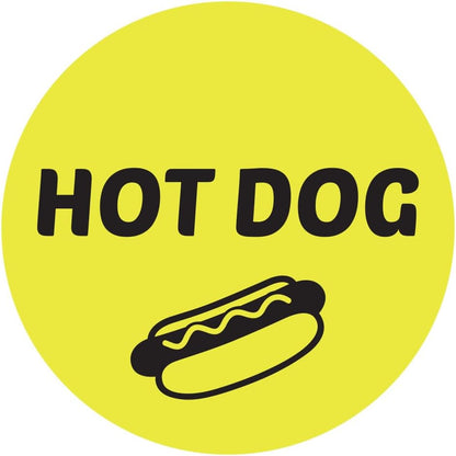 Ham & Cheese Stickers - 1 Inch Round Circle Food Labels in Bright Yellow for Restaurant Deli Food Truck Supermarket Grocery Store Stickers Food Menu Meal Choice Sticker Package Label - 300 Labels/Pack