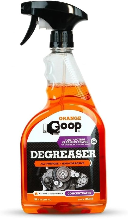 GOOP Orange Heavy-Duty Degreaser Spray, Citrus-Based Formula for Automotive & Home Use, Removes Grease, Oil & Grime, 32 fl oz