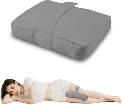 Knee Pillow with Adjustable Securing Strap for Side Sleepers | Fully Supports Knees & Thighs, Leg Support with Soft Strap, Aligns Spine, For Side Sleeping Between Legs, Orthopedic Relief
