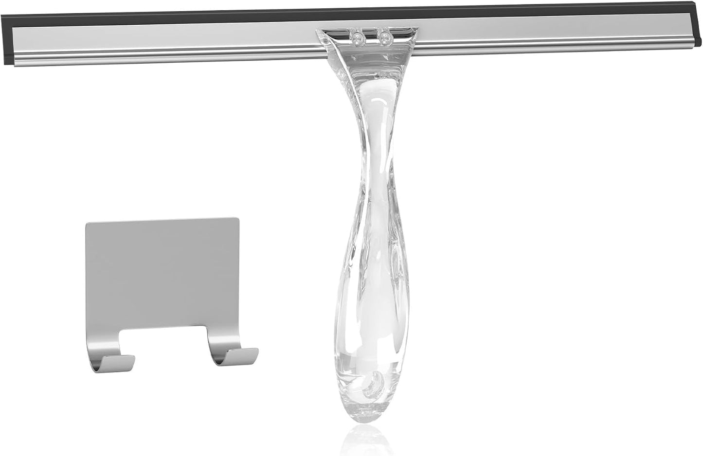 AmazerBath Squeegee for Shower Glass Door, All-Purpose Squeegee with Hook for Shower Doors, Windows, Mirrors, Tiles and Car Glass, 10 Inches