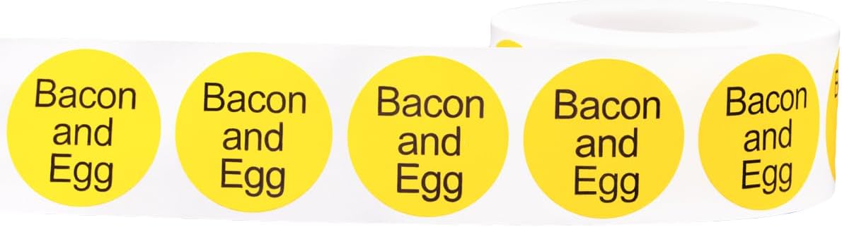 Yellow with Black Carnitas Circle Dot Adhesive Stickers, 1 Inch Round Labels, 500 Total Stickers