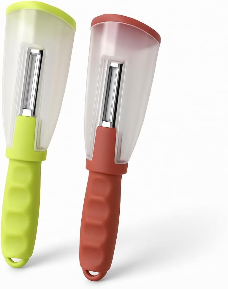 Nature+ Vegetable Peeler Fruit Peeler with Container, Stainless Steel Blade, Non-Slip Handle, Kitchen Kiwi Peeler for Apple, Potato