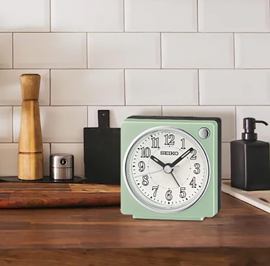 SEIKO Fuji II Bedroom Alarm Clock, Pearl Green