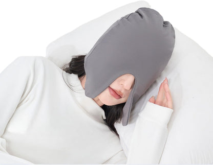 Cotton Light Blocking Night Cap Slouchy Blackout Eye Cover Mask Travel Nap Beanie Deep Sleep Hat Breathable Blindfold Skull Cap for Men Women Elderly Postpartum Warm Windproof Sleep Hat