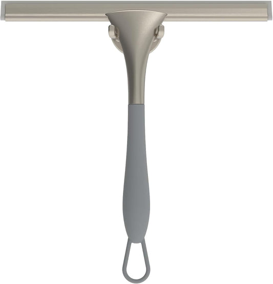 Better Living Products 17500 Soft Grip Shower Squeegee, 10-Inch Rubber Blade, Grey/Nickel