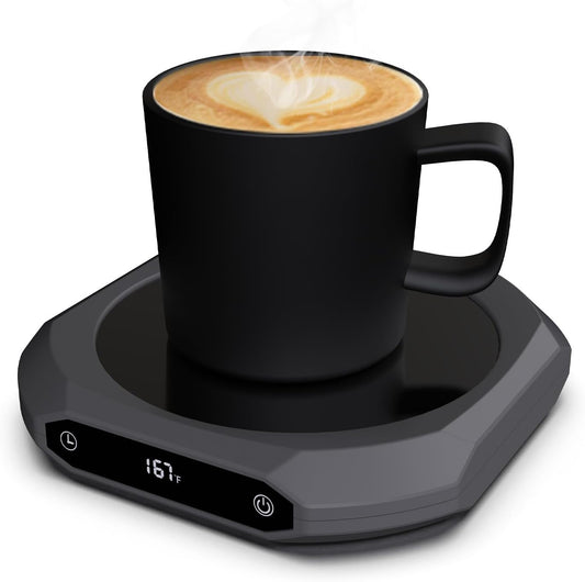 Mug Warmer for Desk - 36W Smart Coffee Cup Warmer with Timer, Auto Shut Off, 3 Heat Settings, Keep Your Coffee Warm for Office Hours,Perfect Coffee Gifts (White), Black