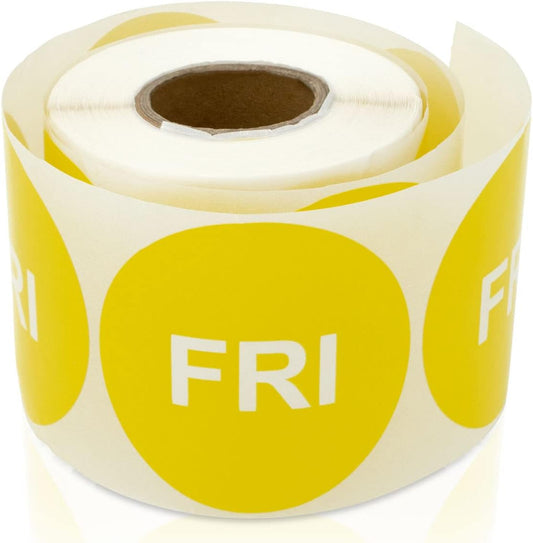Friday Stickers, 2 inch, Round, Yellow, 300 Count
