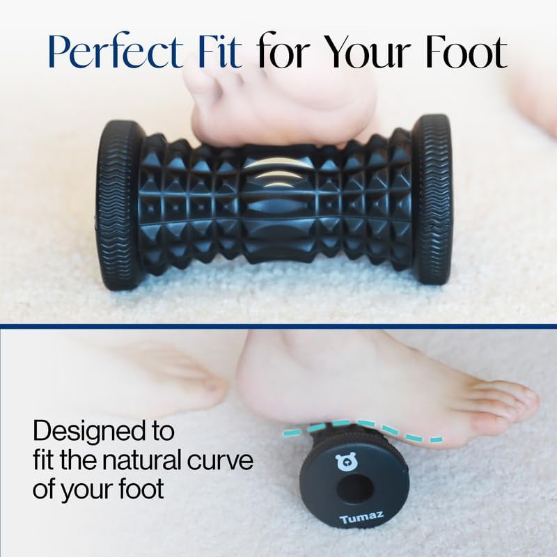 Tumaz Foot Roller & Massage Ball 3-in-1 Set | Foot Roller, Spiky & Lacrosse Balls | Ergonomic Design | Deep Tissue Massage | Foot Relaxation & Recovery