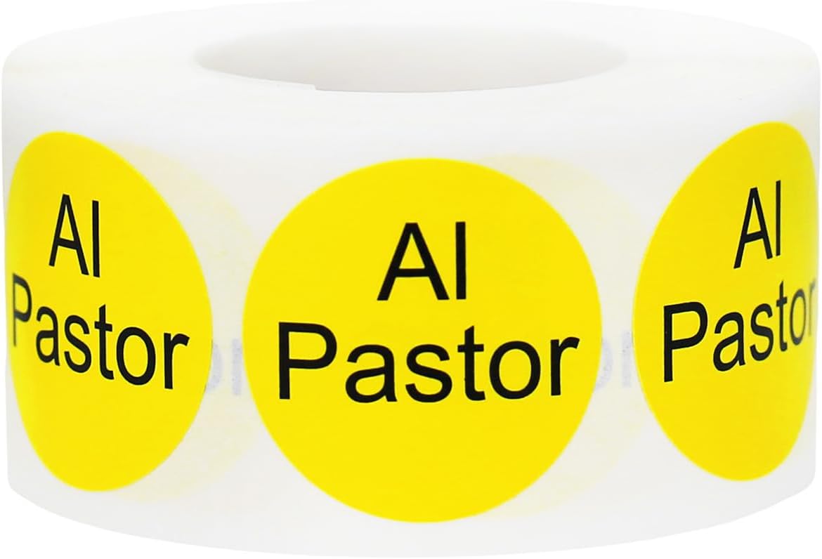 Yellow with Black Carnitas Circle Dot Adhesive Stickers, 1 Inch Round Labels, 500 Total Stickers