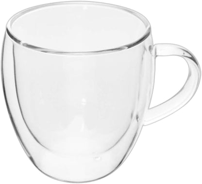 Glass Filtering Tea Maker Teapot with a Warmer and 6 Double-walled Tea Cups Set (Heating base, Standard)