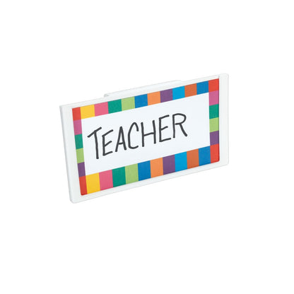 Really Good Stuff Basket & Bin Label Holders with Labels, 12-Pack | Storage for Classroom Organization, Plastic Label Clip & Holder for Baskets, Clear & Durable