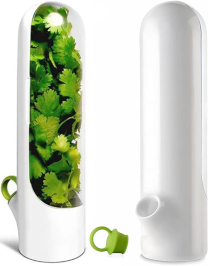 Herb Saver for Refrigerator, Fresh Herb Keeper, Herb Saver Pod Containers, Herb Fresh Keeper for Refrigerator,Herb Storage for Cilantro,Parsley, Asparagus,Keeps Vegetables Fresh for 2-3 Week
