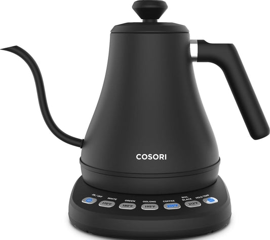 Cosori Smart Gooseneck Electric Kettle, App & Temperature Control, 0.8L | No Plastic Contact with Water, App Control, 4 Presets & Custom Temp (104–212°F), 60-Min Keep Warm, Pour Over Coffee & Tea