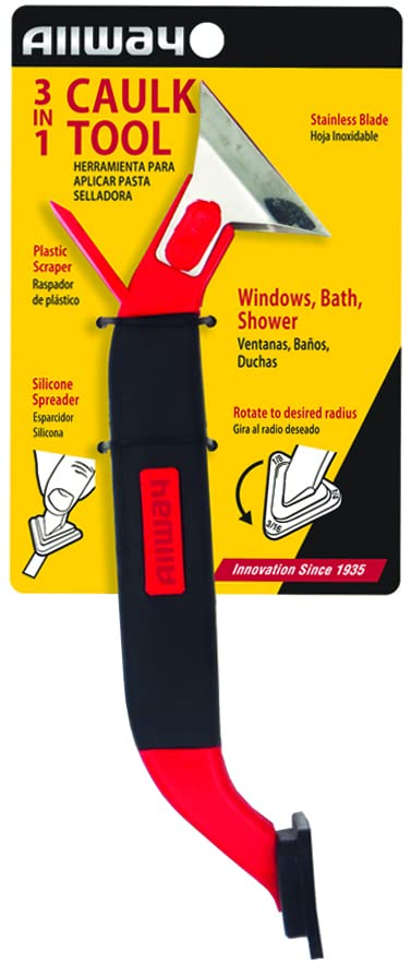 ALLWAY CT31 3-in-1 Caulk Tool for Removal and Application | Remove Old Caulk, Smooth Fresh Caulk