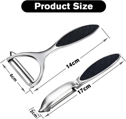 Vegetable Peeler, Stainless Steel Multi-function Potato Fruit Peeler Set, Y & I Shape Swivel Blades Kitchen Household Peeling Tools