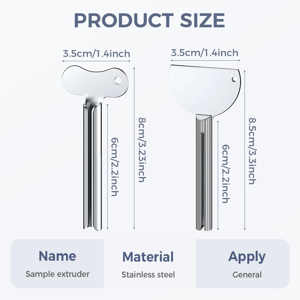 Runsgo Toothpaste Squeezer, Metal Tube Squeezer Key Stainless Steel Toothpaste Roller Tube Wringer for Paint, Cream, Cosmetic and Hair Dye (6 PCS)