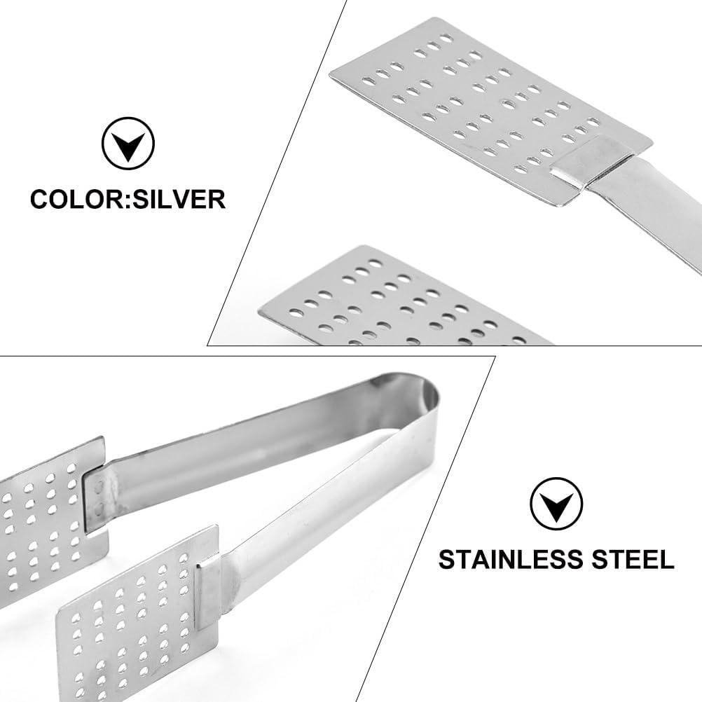 Luxshiny Tea Bag Clamp Set of 2 Stainless Steel Tea Bag Squeezer Tongs with Strainer and Solid Side Multipurpose Clips for Kitchen Ice Cubes Dishwasher Safe 5.51 X 1.57 X 0.78 in