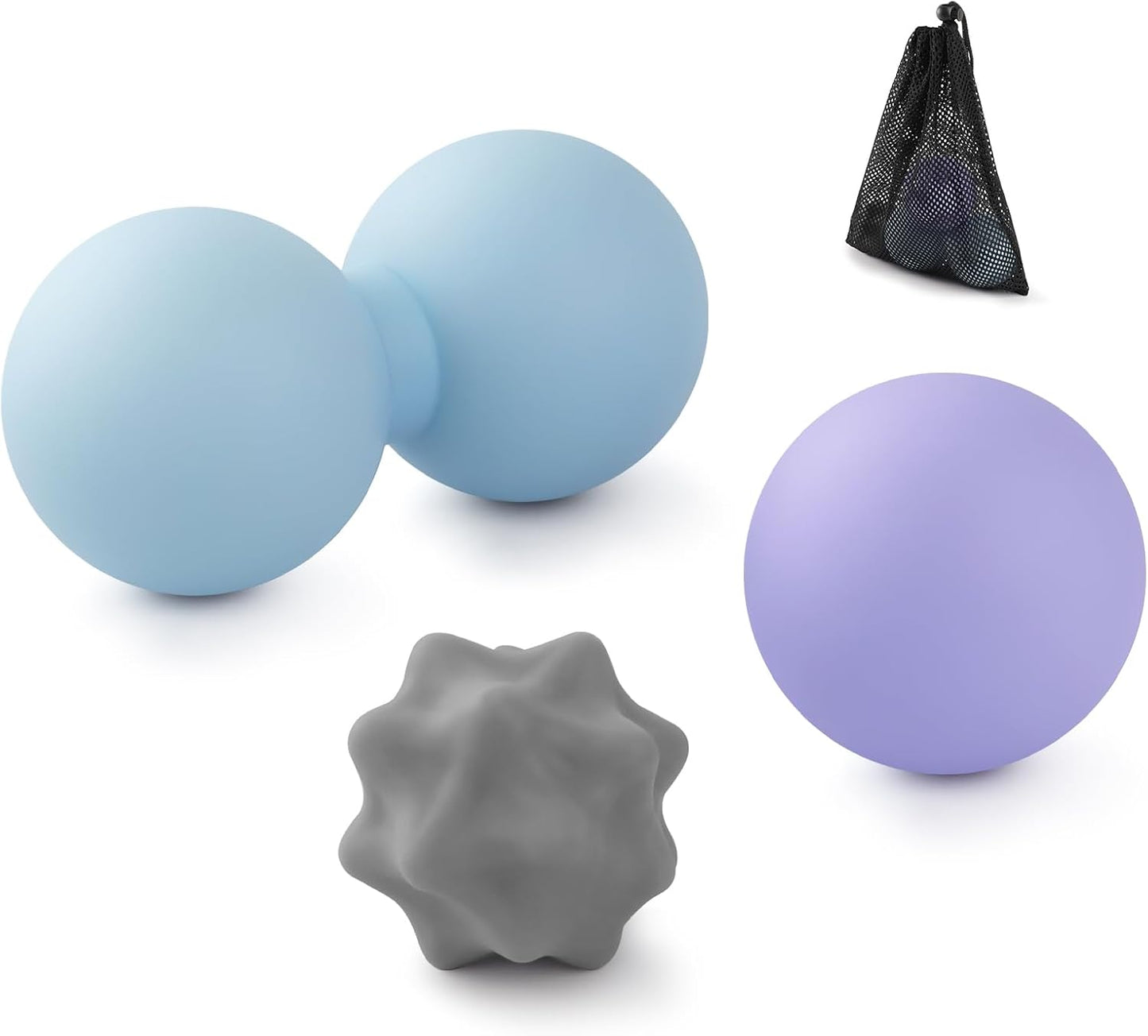 Silicone Lacrosse Balls for Yoga and Myofascial Release - Deep Tissue Massage,Trigger Point Therapy and Foot Plantar Fasciitis,Muscle Knots,Relieving Muscle Pain,Muscle Soreness Balls