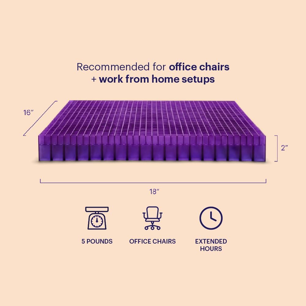 Purple Back Cushion, Lumbar Support Pillow for Office Chair, Car Seat