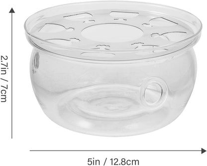 BESPORTBLE Household Glass Teapot Warmer with Heat-Resistant Base Safe Glass Tea Stove Heater for Warming Tea and Food Compact Design for Home Decoration and Practical Use